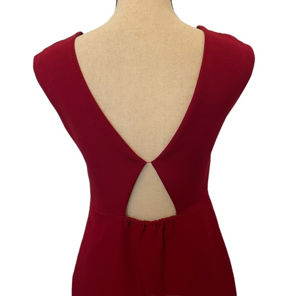 ZARA TRAFALUC RED SLEEVELESS SHEATH DRESS CUTOUT BACK SMALL - Picture 9 of 10